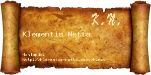 Klementis Netta névjegykártya